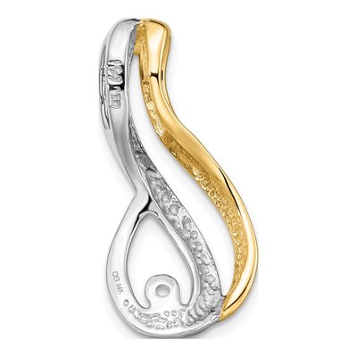 14K Two-Tone Gold Peg-Set Slide Pendant – view 5