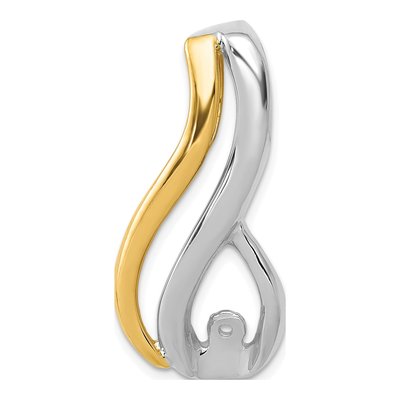 14K Two-Tone Gold Peg-Set Slide Pendant – view 6