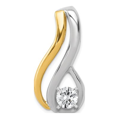 14K Two-Tone Gold Peg-Set Slide Pendant