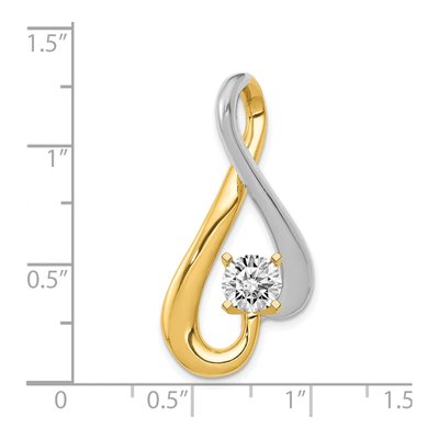 14K Two-Tone Gold Peg-Set Slide Pendant – view 4