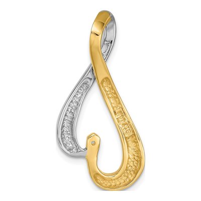 14K Two-Tone Gold Peg-Set Slide Pendant – view 5