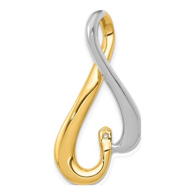14K Two-Tone Gold Peg-Set Slide Pendant – view 6