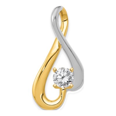 14K Two-Tone Gold Peg-Set Slide Pendant