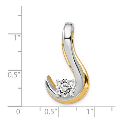 14K Two-Tone Gold Fancy Slide Pendant – view 4