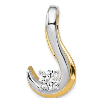 14K Two-Tone Gold Fancy Slide Pendant