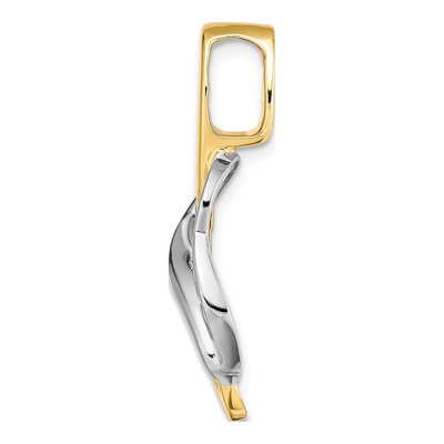 14K Two-Tone Gold Fancy Diamond Peg Mtg Slide Pendant – view 3