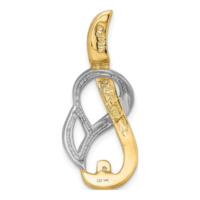 14K Two-Tone Gold Fancy Diamond Peg Mtg Slide Pendant – view 5