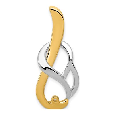 14K Two-Tone Gold Fancy Diamond Peg Mtg Slide Pendant – view 6