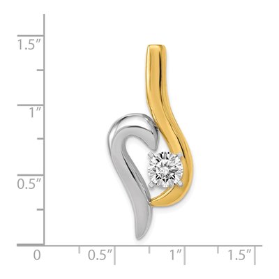 14K Two-Tone Gold Fancy Slide Pendant – view 4