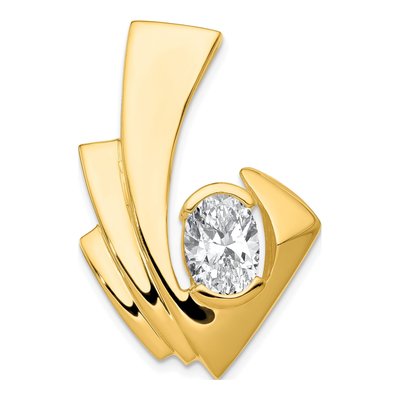14K Yellow Gold Oval Slide Slide Mounting – view 4
