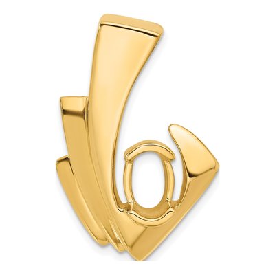 14K Yellow Gold Oval Slide Slide Mounting
