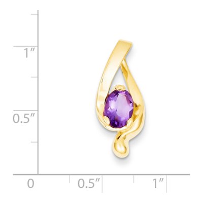 14K Yellow Gold Amethyst Oval Slide Pendant – view 2