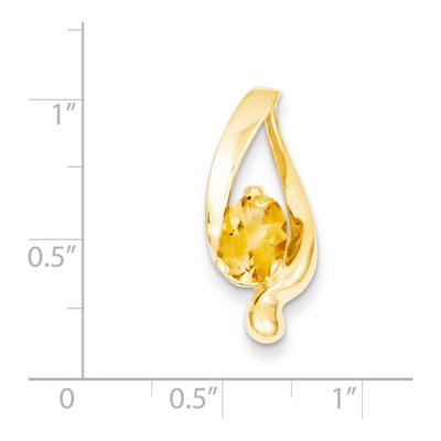14K Yellow Gold Citrine Oval Slide Pendant – view 2