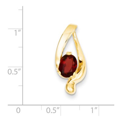 14K Yellow Gold Garnet Oval Slide Pendant – view 2