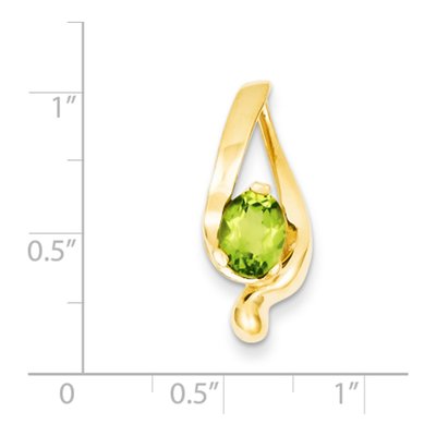 14K Yellow Gold Peridot Oval Slide Pendant – view 2