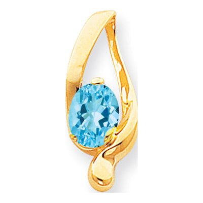 14K Yellow Gold Tanzanite Oval Slide Pendant