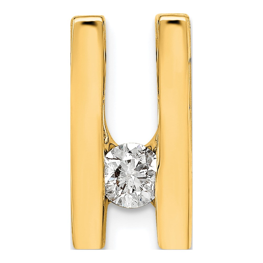 14K Yellow Gold Diamond Slide Pendant, 0.27 ct