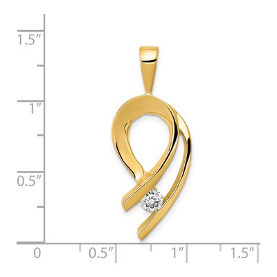 14K Yellow Gold 1/4 ct tw Diamond Slide Pendant – view 4
