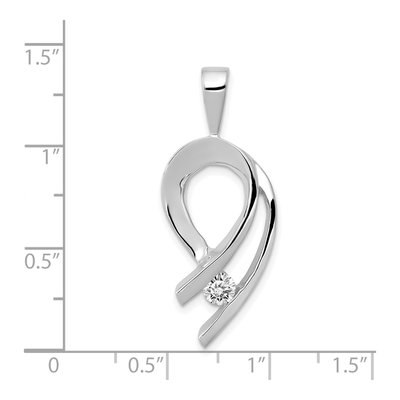 14K White Gold 1/4 ct tw Diamond Slide Pendant – view 3