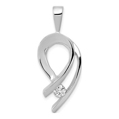 14K White Gold 1/4 ct tw Diamond Slide Pendant