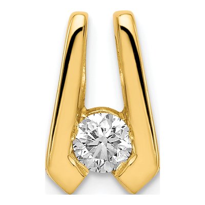 14K Yellow Gold 1/4 ct tw Diamond Slide Pendant
