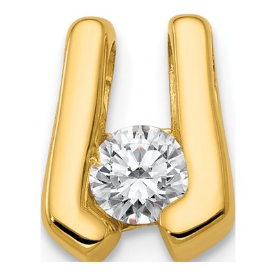 14K Yellow Gold 1/5 ct tw Diamond Slide Pendant