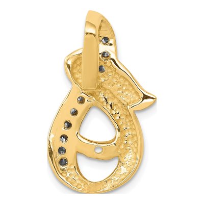 14K Yellow Gold 1/4 ct tw Diamond Slide Pendant Mounting – view 4