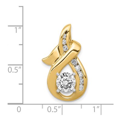 14K Yellow Gold 1/4 ct tw Diamond Slide Pendant Mounting – view 6