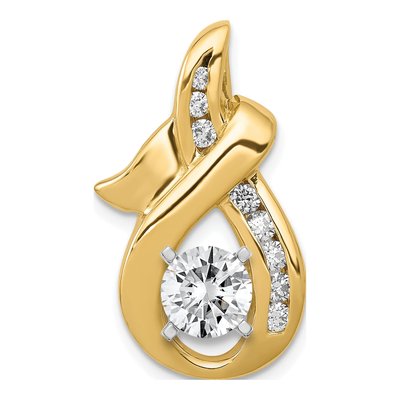 14K Yellow Gold 1/4 ct tw Diamond Slide Pendant Mounting