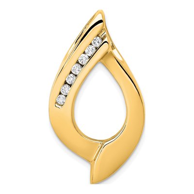 14K Yellow Gold 1/5 ct tw Diamond Slide Pendant