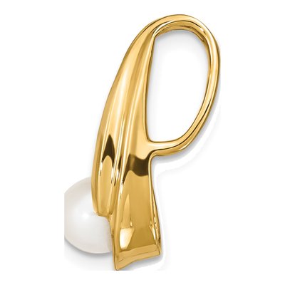 14K Yellow Gold Freshwater Cultured Pearl Slide Pendant – view 2