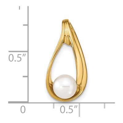 14K Yellow Gold Freshwater Cultured Pearl Slide Pendant – view 3