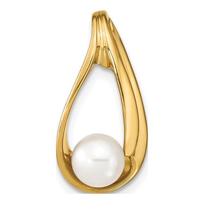 14K Yellow Gold Freshwater Cultured Pearl Slide Pendant