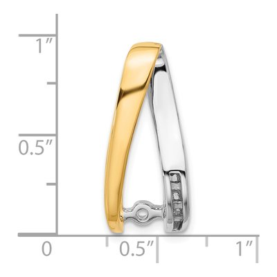 14K Two-Tone Gold Diamond Slide for Omega Slide Mounting – view 3
