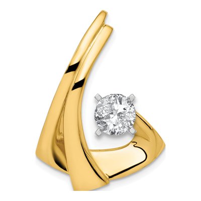 14K Yellow Gold Peg-Set Diamond Slide Slide Mounting – view 3