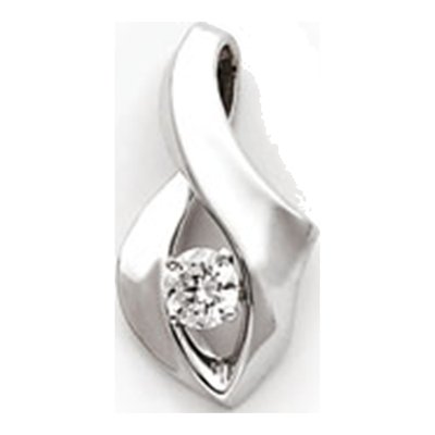 14K White Gold Moissanite Slide Pendant