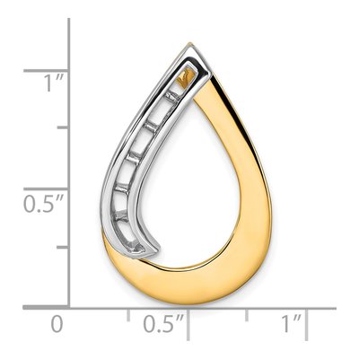 14K Two-Tone Gold Teardrop Slide Slide Mounting – view 4
