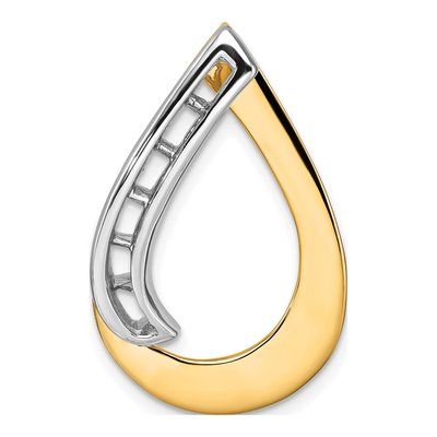 14K Two-Tone Gold Teardrop Slide Slide Mounting
