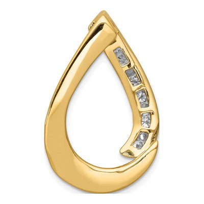 14K Two-Tone Gold 3/8 ct tw Diamond Teardrop Slide Pendant – view 3