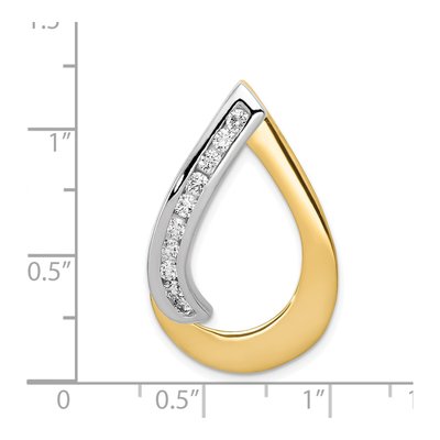 14K Two-Tone Gold 3/8 ct tw Diamond Teardrop Slide Pendant – view 4