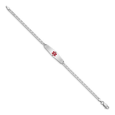 Sterling Silver Medical ID Anchor Bracelet – view 3