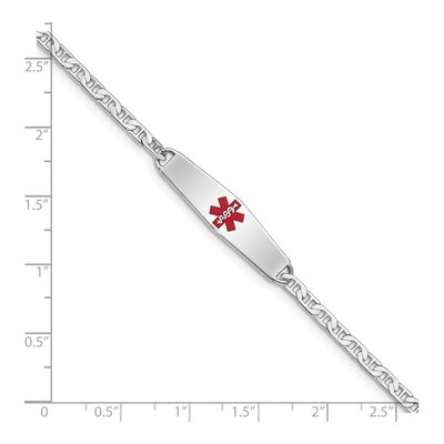 Sterling Silver Medical ID Anchor Bracelet – view 4