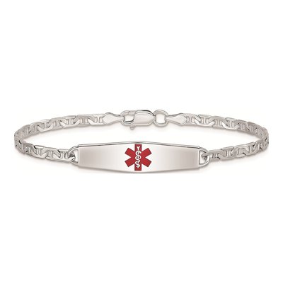 Sterling Silver Medical ID Anchor Bracelet – view 5