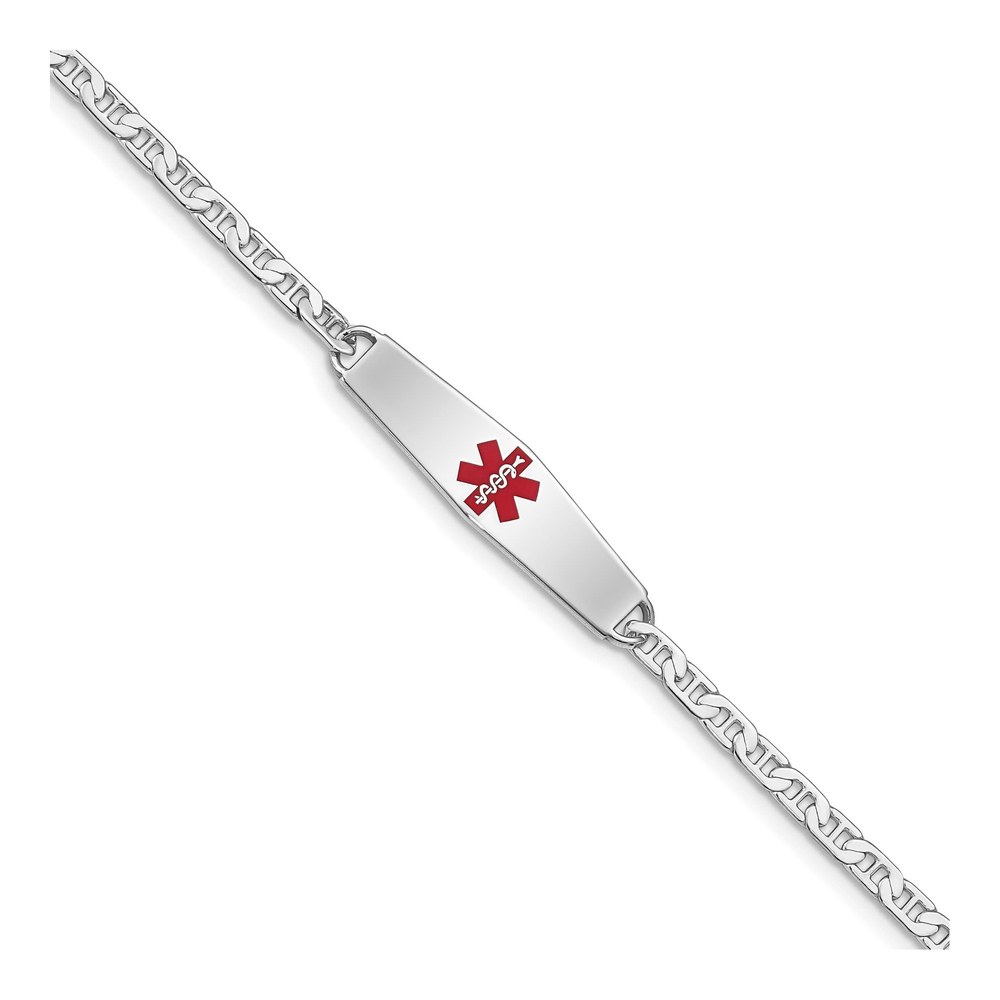 Sterling Silver Medical ID Anchor Bracelet