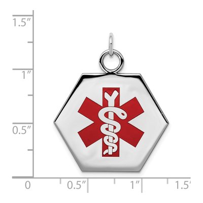 Sterling Silver Medical ID Pendant – view 5