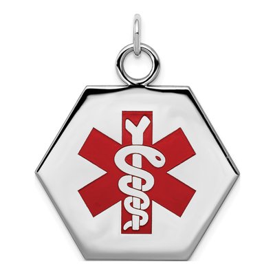 Sterling Silver Medical ID Pendant