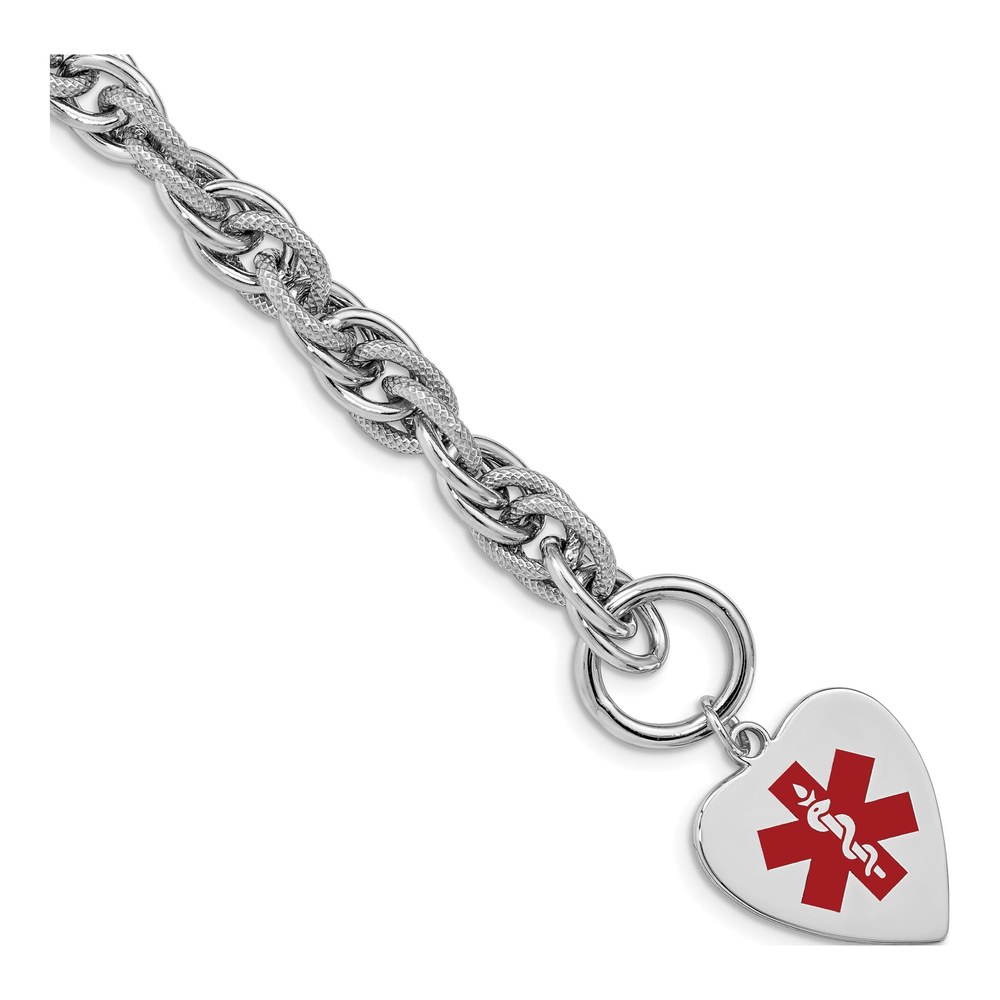 Sterling Silver Engravable Medical ID Bracelet