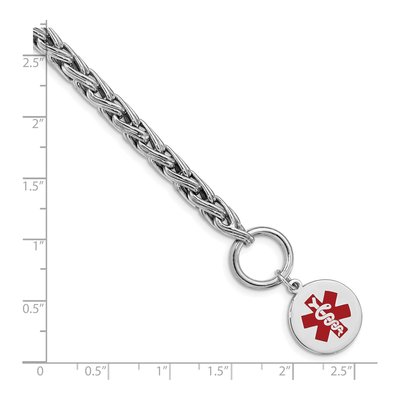 Sterling Silver Enamel Disc Medical ID Bracelet – view 3