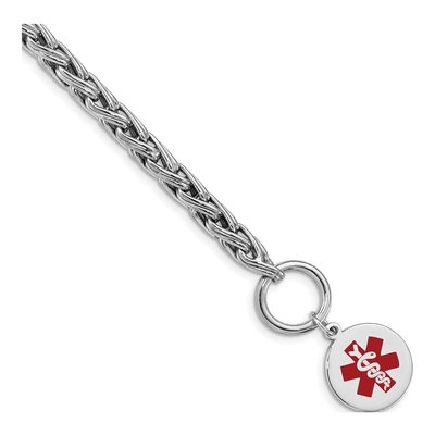 Sterling Silver Enamel Disc Medical ID Bracelet