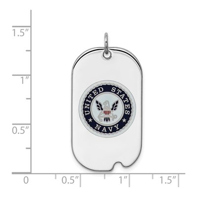 Sterling Silver U.s Navy Dog Tag Pendant – view 4